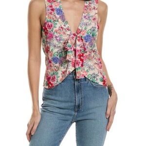 Favorite Daughter Gwen Top Pink Sand Multi Floral Size M